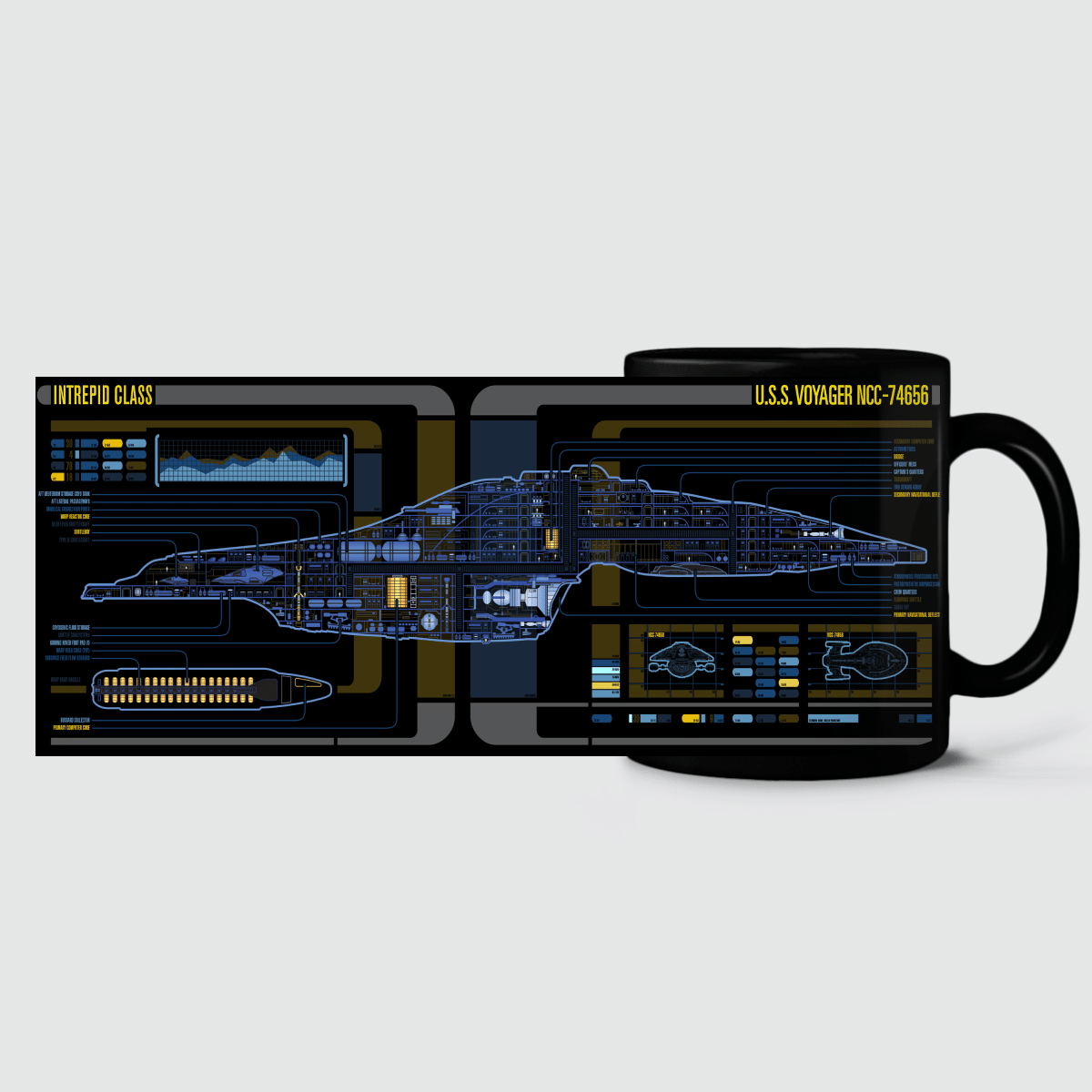 Intrepid Class - USS Voyager LCARS Schematic Mug - Image 6