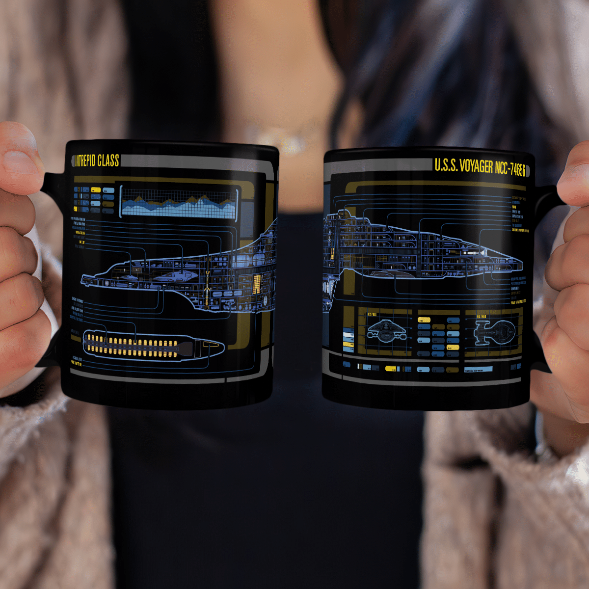 Intrepid Class - USS Voyager LCARS Schematic Mug - Image 3
