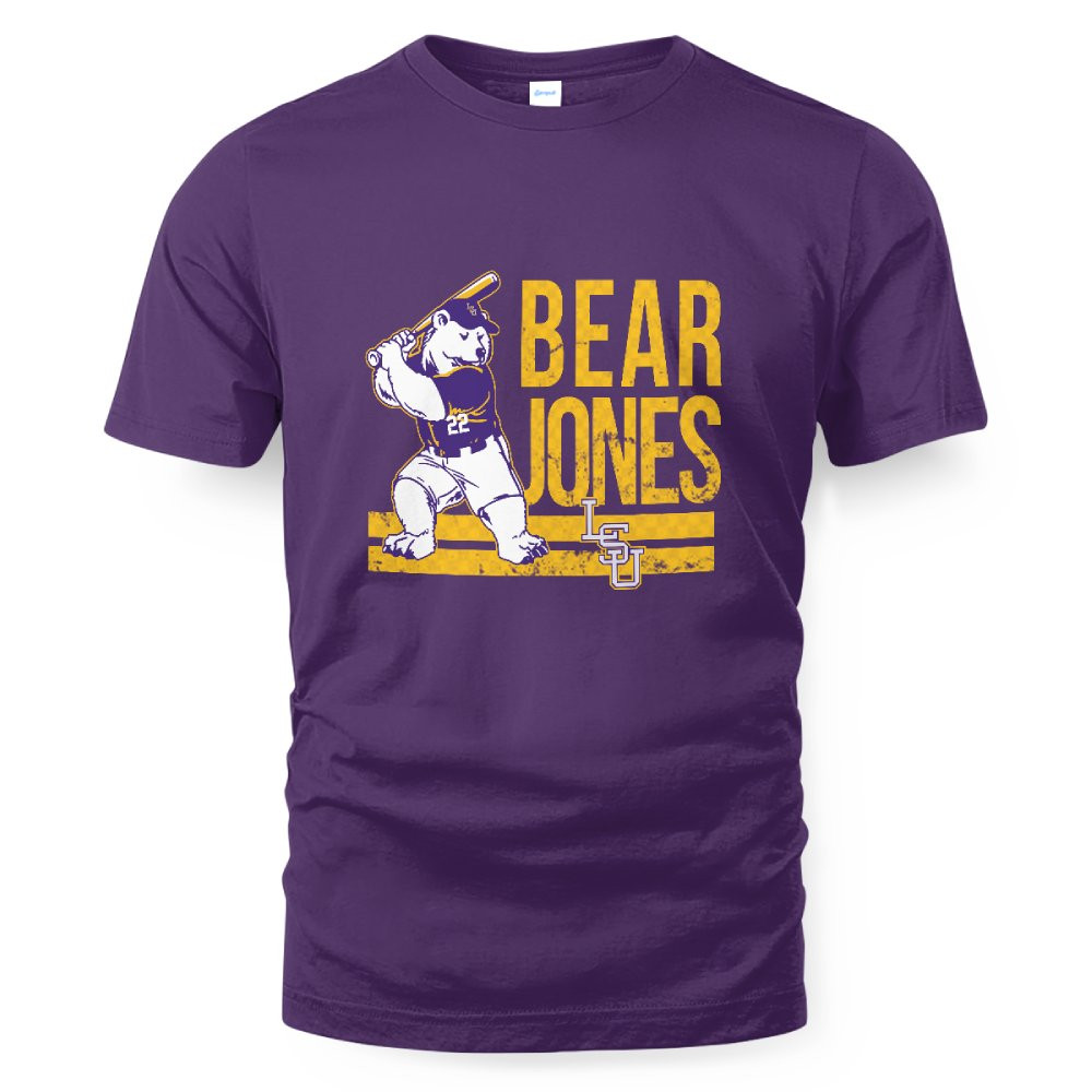 LSU Baseball Jared Jones Bear T-Shirt