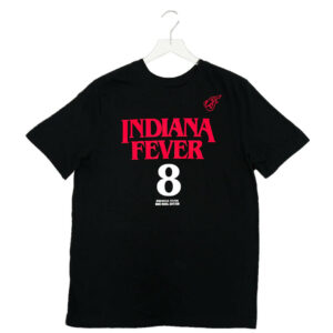 Sophie Cunningham #8 Indiana Fever Stranger Things Rebel Name & Number T-Shirt – Black