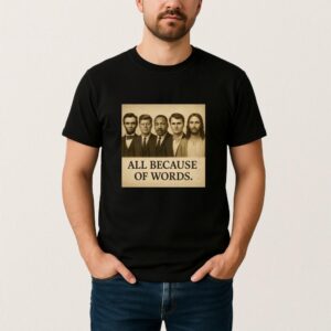 Charlie Kirk All Because Of Words T Shirt