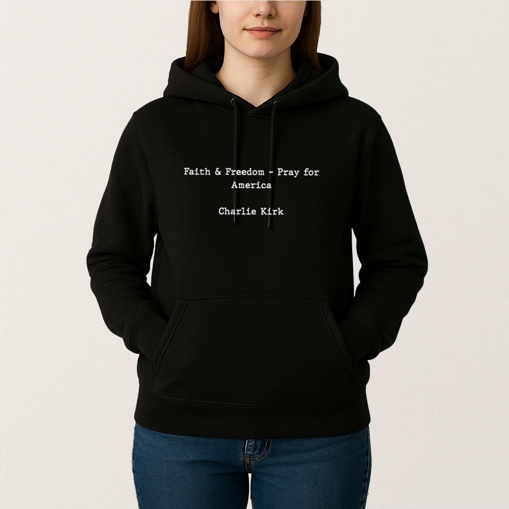 Faith And Freedom Pray For America Charlie Kirk Shirt - Image 3