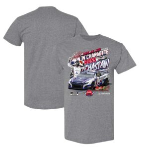Ross Chastain Checkered Flag Sports Heather Charcoal 2025 Coca-Cola 600 Race Winner T-Shirt