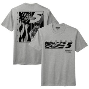 Kyle Larson Hendrick Motorsports Team Collection Heather Gray Flag Tri-Blend T-Shirt