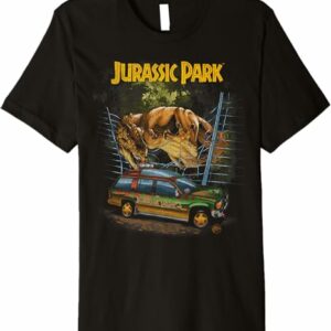 Jurassic Park Vintage T-Rex Break Out Premium T-Shirt Premium T-Shirt