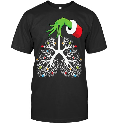 Christmas Nurse Respiratory Therapist Lung Lights Funnyx mas T Shirt