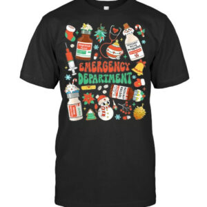 Christmas Er Nurse Emergency Department Er Ed Nurse Tech T Shirt