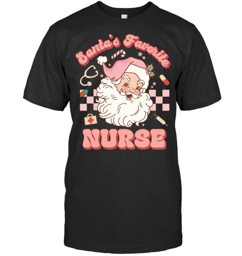 Womens Groovy Santas Favorite Nurse Christmas Rn Er Icu Sweatshirt