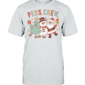 Retro Peds Crew Christmas Pediatric Nurse Nursing Group T Shirt