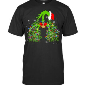 Christmas Nurse Respiratory Therapist Lung Xmas Lights T Shirt