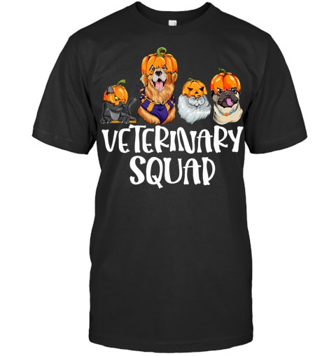 Pumpkin Cats And Dogs Fall Season Outfit Halloween Vet Squad Vet T Shirt