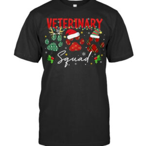 Veterinary Squad Paw Christmas Vet Tech Xmas Pajama Vet T Shirt