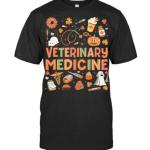 Veterinary Medicine Pumpkin Fall Veterinary Technician Week Vet T Shirt