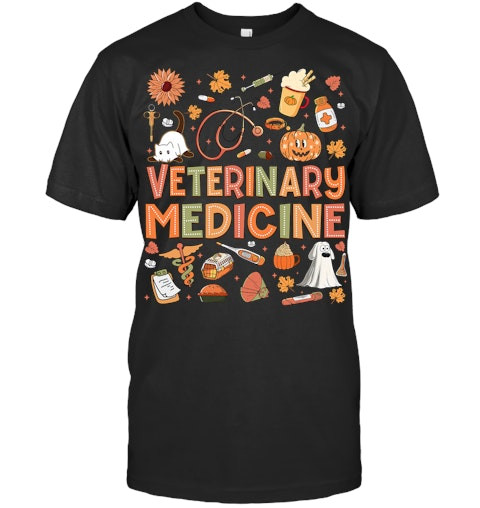 Veterinary Medicine Pumpkin Fall Veterinary Technician Week Vet T Shirt