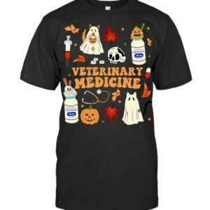 Veterinary Medicine Vet Tech Autumn Fall Spooky Halloween Vet T Shirt