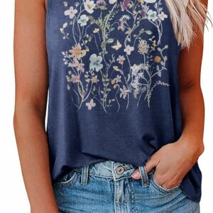 Women's Boho Floral Loose Summer Tank Top