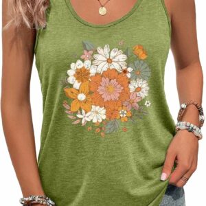 Women's Floral Garden Graphic Summer Tank Top