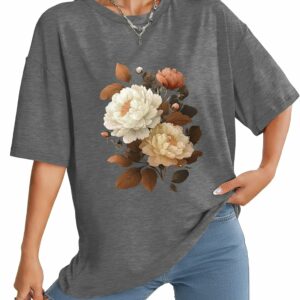 Women's Oversized Crew Neck Short-Sleeve Graphic Tee