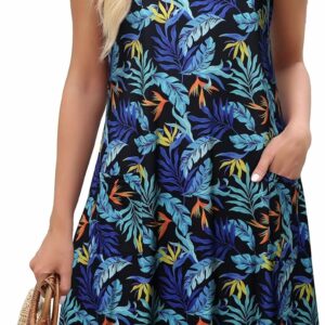 Women's V-Neck Flowy Sleeveless Loose Summer Sundress