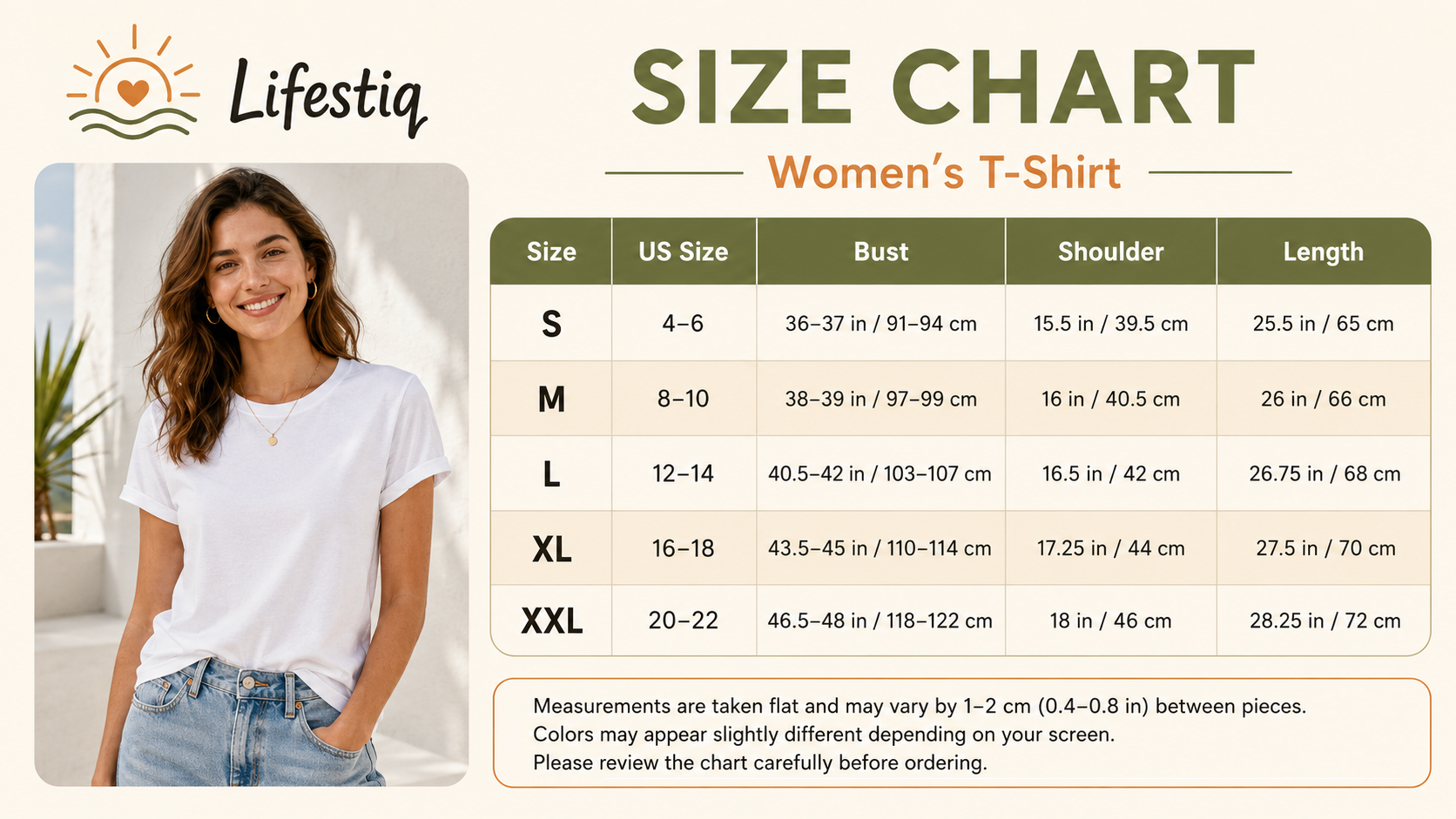 T-Shirt Size Chart